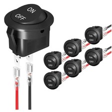 5Pcs 12V round Rocker Switch AC 6A/250V 10A/125V SPST 2 Pin 2 Position On/Off T picture