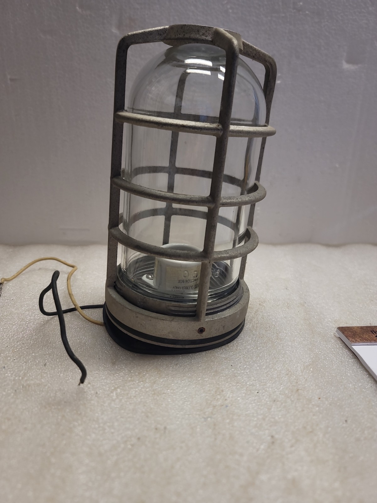 Vintage Stonco Industrial Explosion Proof Light Cage w/ clear Glass Globe NOS Vintage Stonco Industrial Explosion Proof Light Cage w/ clear Glass Globe NOS