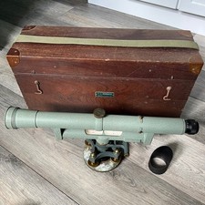 Vintage K&E Keuffel Esser Dumpy Transit Surveying Level 75 0300 Wooden Case USA picture