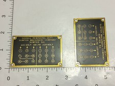 LOT OF 2 VINTAGE BRASS ELECTRIC MOTOR NAMEPLATES (NOS) picture