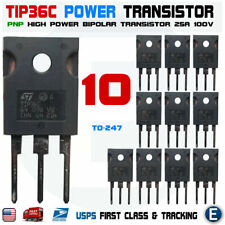 10pcs TIP36C TIP36 Power Transistor 25A 100V PNP bipolar to-247 USA picture