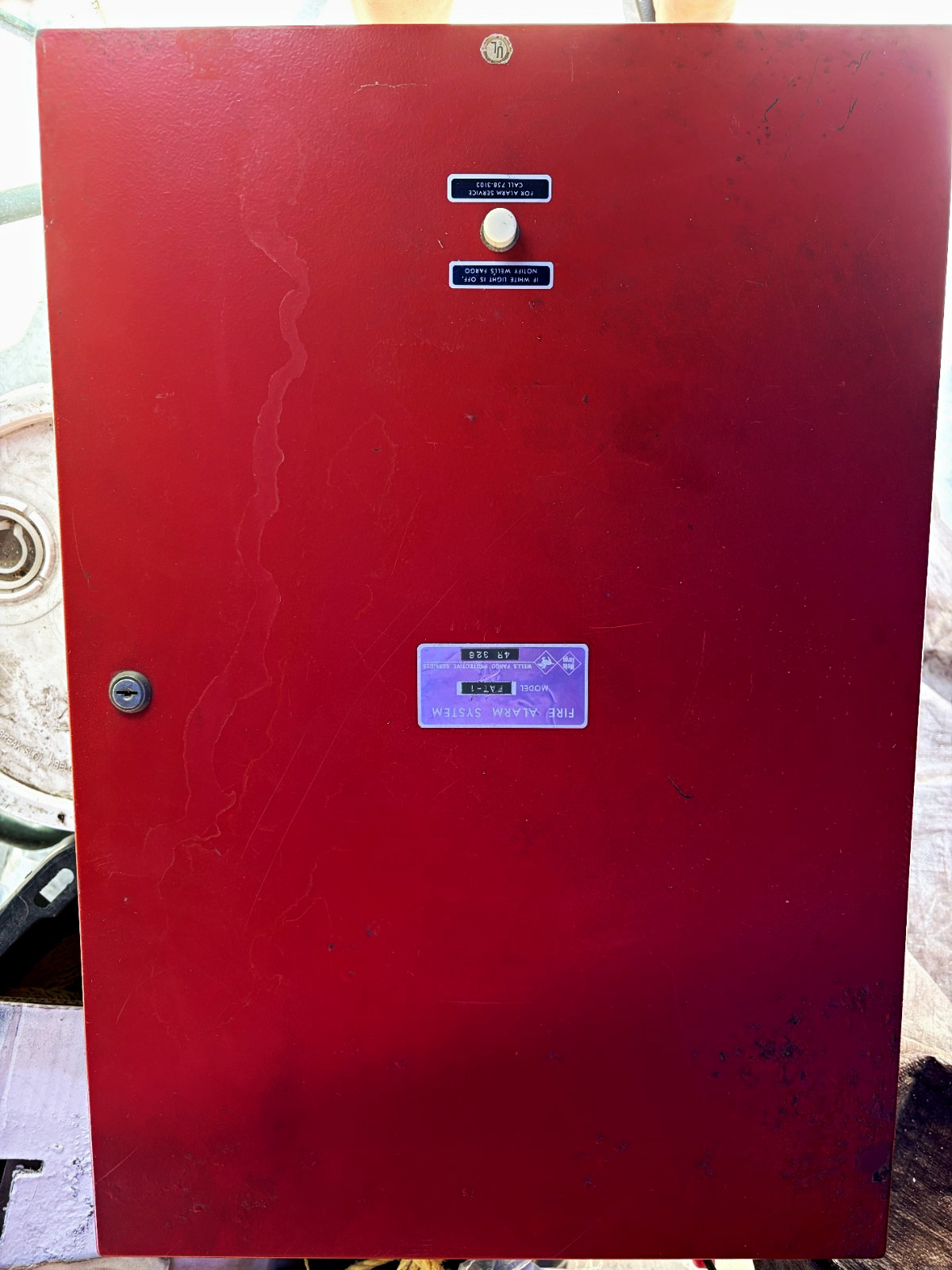 Vintage Wells Fargo Protective Services Fire Alarm Control Panel FAT-1 Vintage Wells Fargo Protective Services Fire Alarm Control Panel FAT-1
