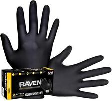 SAS RAVEN Black Nitrile Gloves Powder Free NEW 7mil Version 100/BX SM-2XL picture