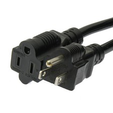 15 Pack of 25Ft Power Cord 5-15P to 5-15R  Black / SJT 16/3 picture