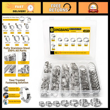 Hose Clamp Assortment Kit - 120 Pcs Adjustable 1/4''-1-1/2'' Stainless Steel for picture