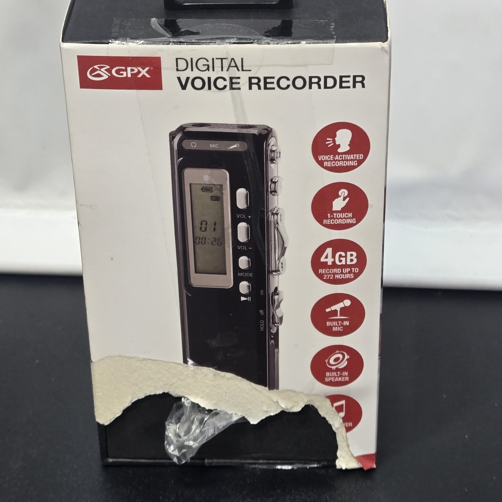 NOB GPX 4GB Digital Voice Activated Recorder Dictaphone PR047B Flash Memory NOB GPX 4GB Digital Voice Activated Recorder Dictaphone PR047B Flash Memory