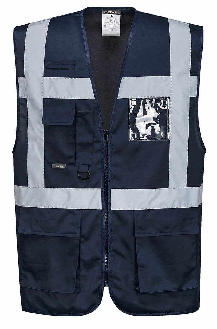 Portwest UF476 Iona Executive Safety Lightweight Zip Vest with Reflective Tape Portwest UF476 Iona Executive Safety Lightweight Zip Vest with Reflective Tape