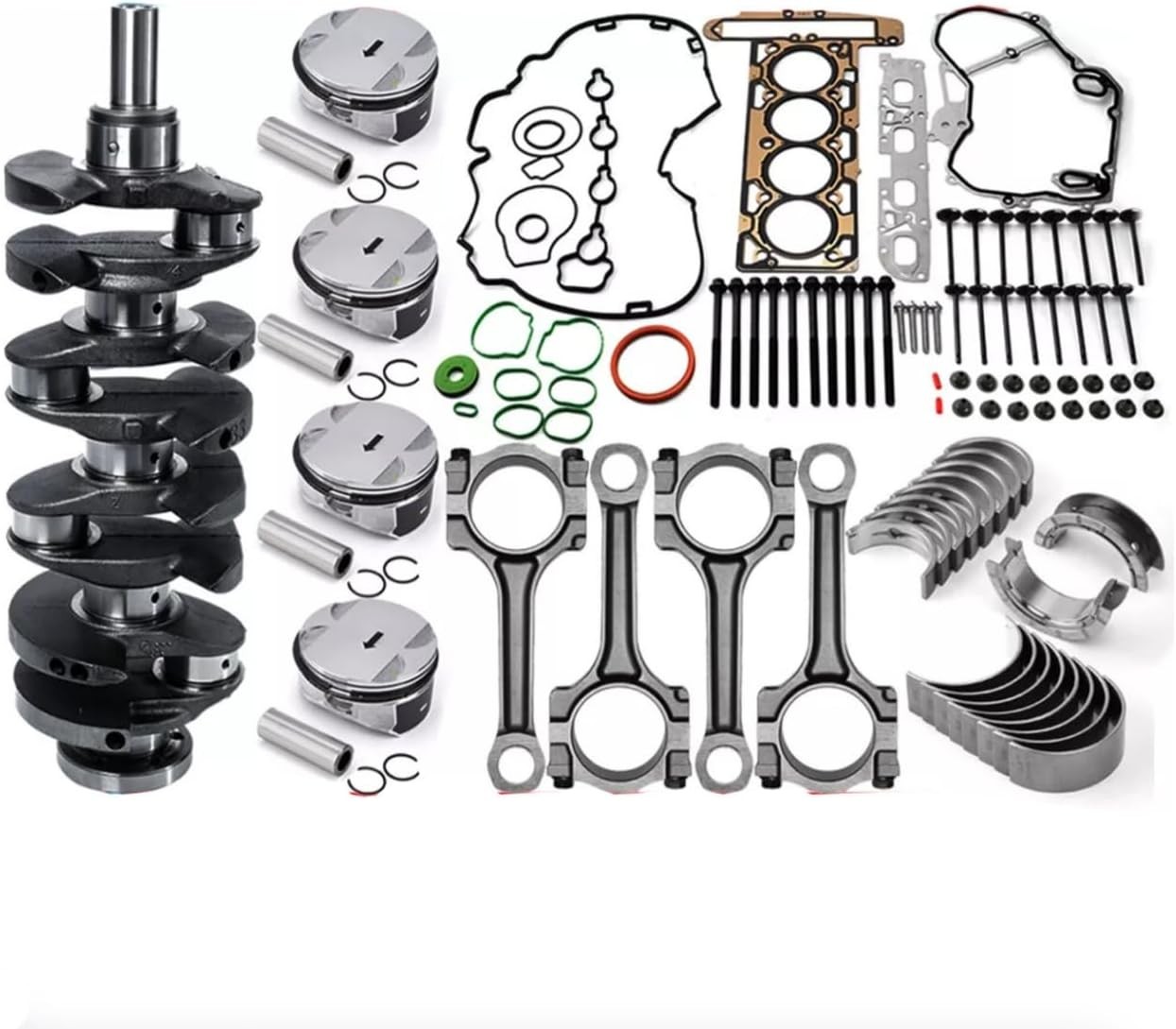 Engine Rebuild Overhaul Kit with Crankshaft, Head Gasket Set, Piston, Connecting