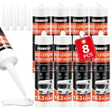 8 Pack RV Roof Sealant 30 Seconds Self Leveling RV Roof Sealant White Lap Sea... picture