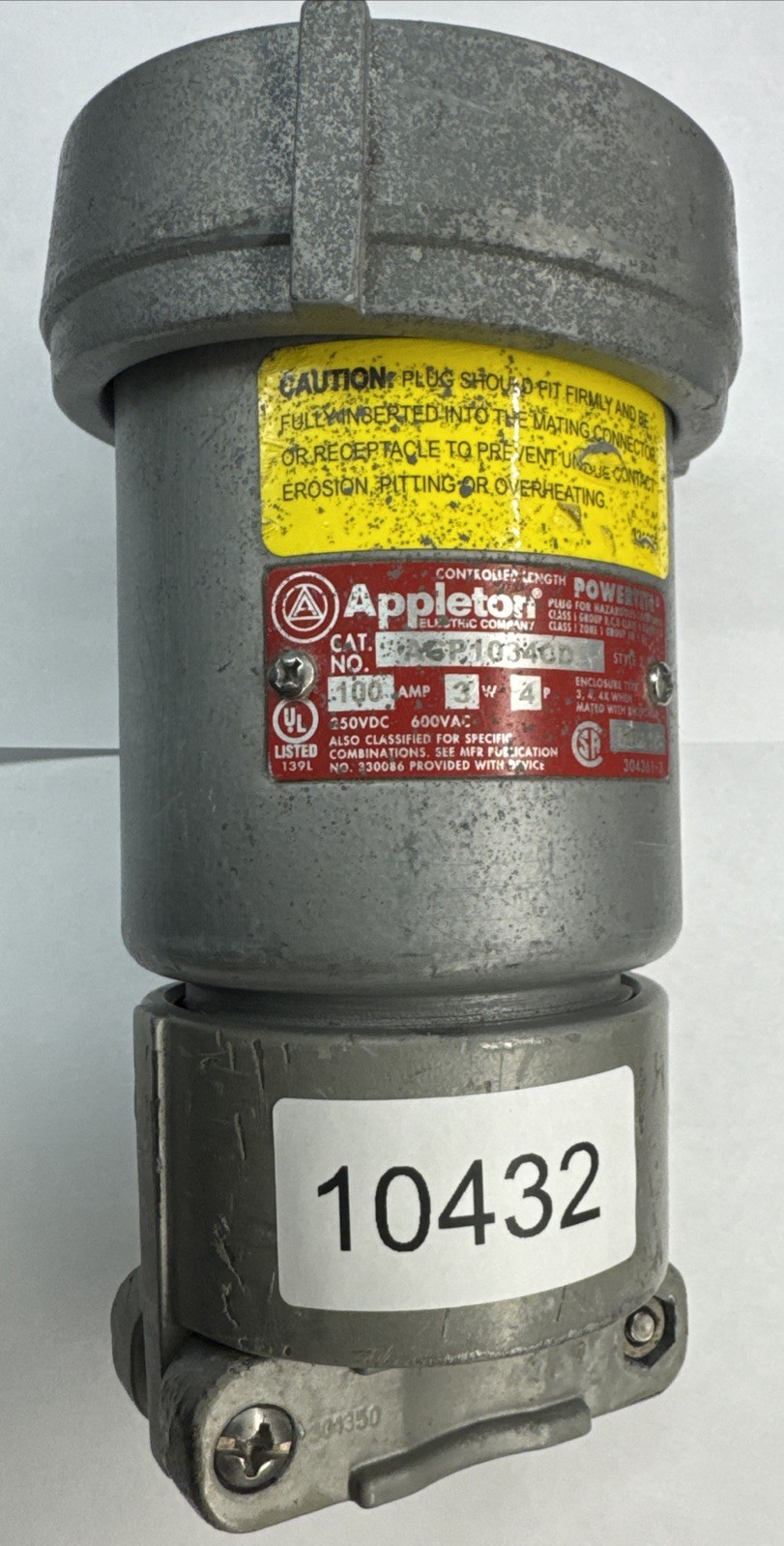 Appleton ACP1034CD Clamping Ring 100A 3-pole 4-wire Plug Shell Only Appleton ACP1034CD Clamping Ring 100A 3-pole 4-wire Plug Shell Only