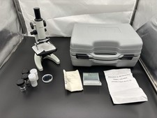 AmScope 40-1000x Monocular Student Compound Microscope w Case, 10pc Slides picture