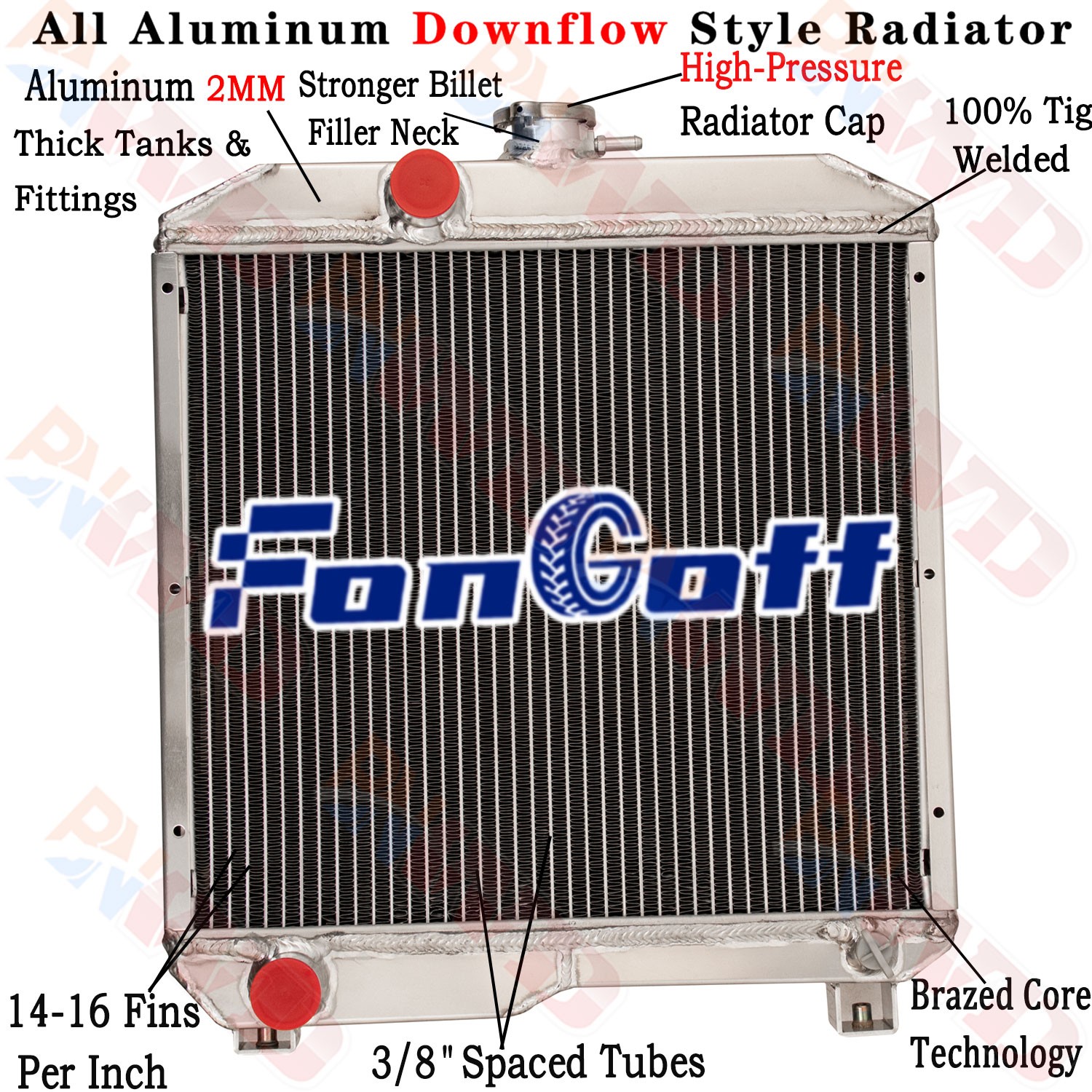 2 ROW ALUMINUM RADIATOR FOR FORD/NEW HOLLAND 1510 1710 2 ROW ALUMINUM RADIATOR FOR FORD/NEW HOLLAND 1510 1710
