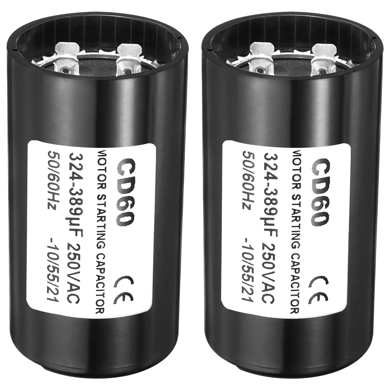 2 Pack Motor Start Capacitor 324-389uF/Mfd 250VAC 50/60Hz CD60 Run Capacitor 2 Pack Motor Start Capacitor 324-389uF/Mfd 250VAC 50/60Hz CD60 Run Capacitor