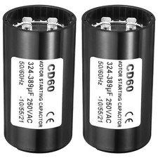 2 Pack Motor Start Capacitor 324-389uF/Mfd 250VAC 50/60Hz CD60 Run Capacitor picture