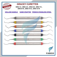 7 Pcs Dental Periodontal Gracey Curettes Set Surgical Hollow Handle GERMAN picture