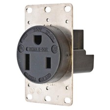 HUBBELL HBL9367 Recept,Black,50 A,2P3W,Back; Side,1PK 5Z897 picture