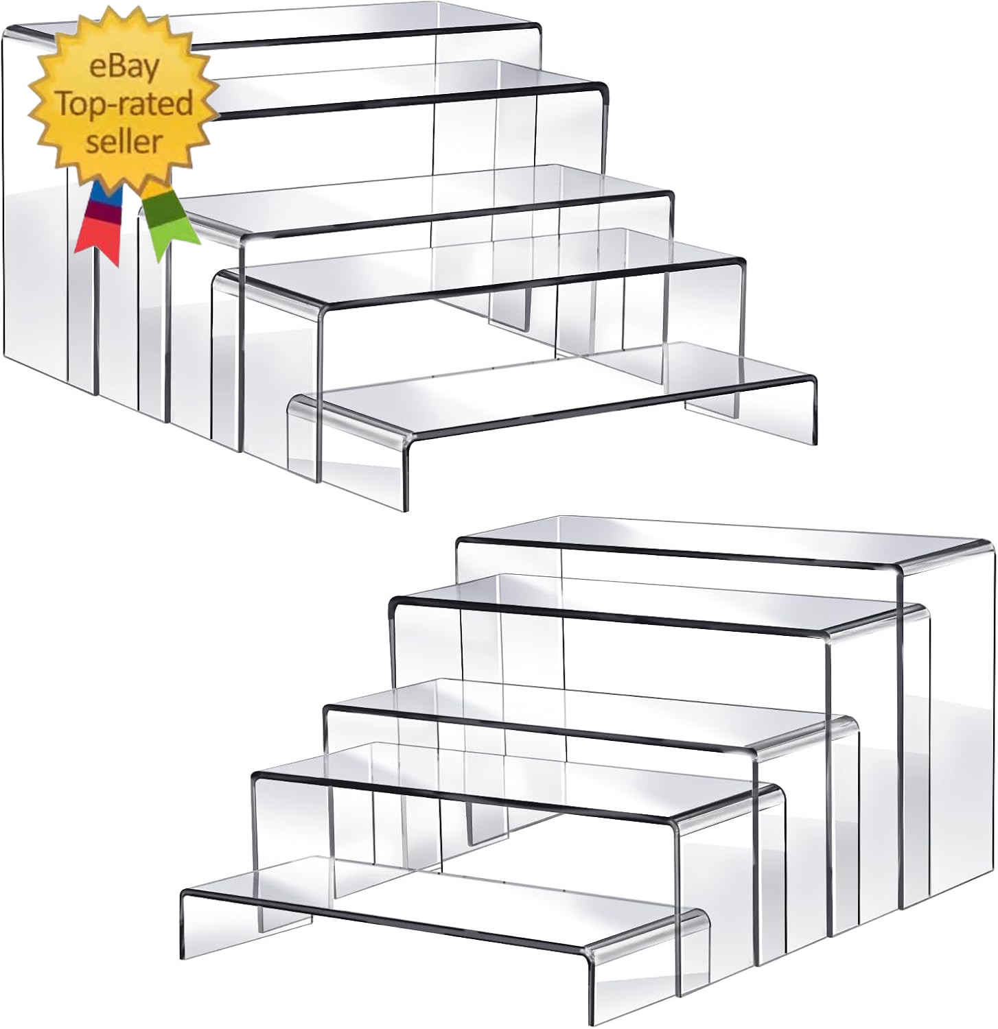 10Pcs 2 Set Clear Acrylic Display Risers Large 10Pcs 2 Set Clear Acrylic Display Risers Large