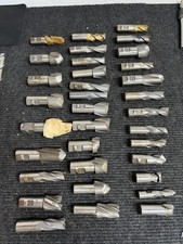 Lot of 32 HSS End Mills Milling Cutters Machinist Tooling Assorted Sizes USA picture