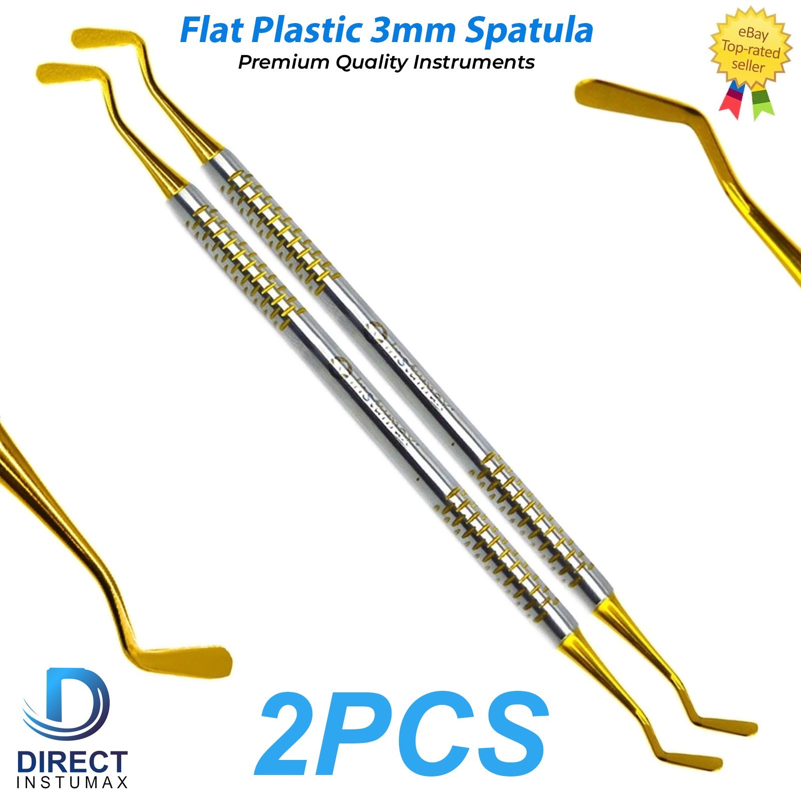 Dental Flat Plastic Composite Filling Instrument Gold Coated Restorative Tool Dental Flat Plastic Composite Filling Instrument Gold Coated Restorative Tool