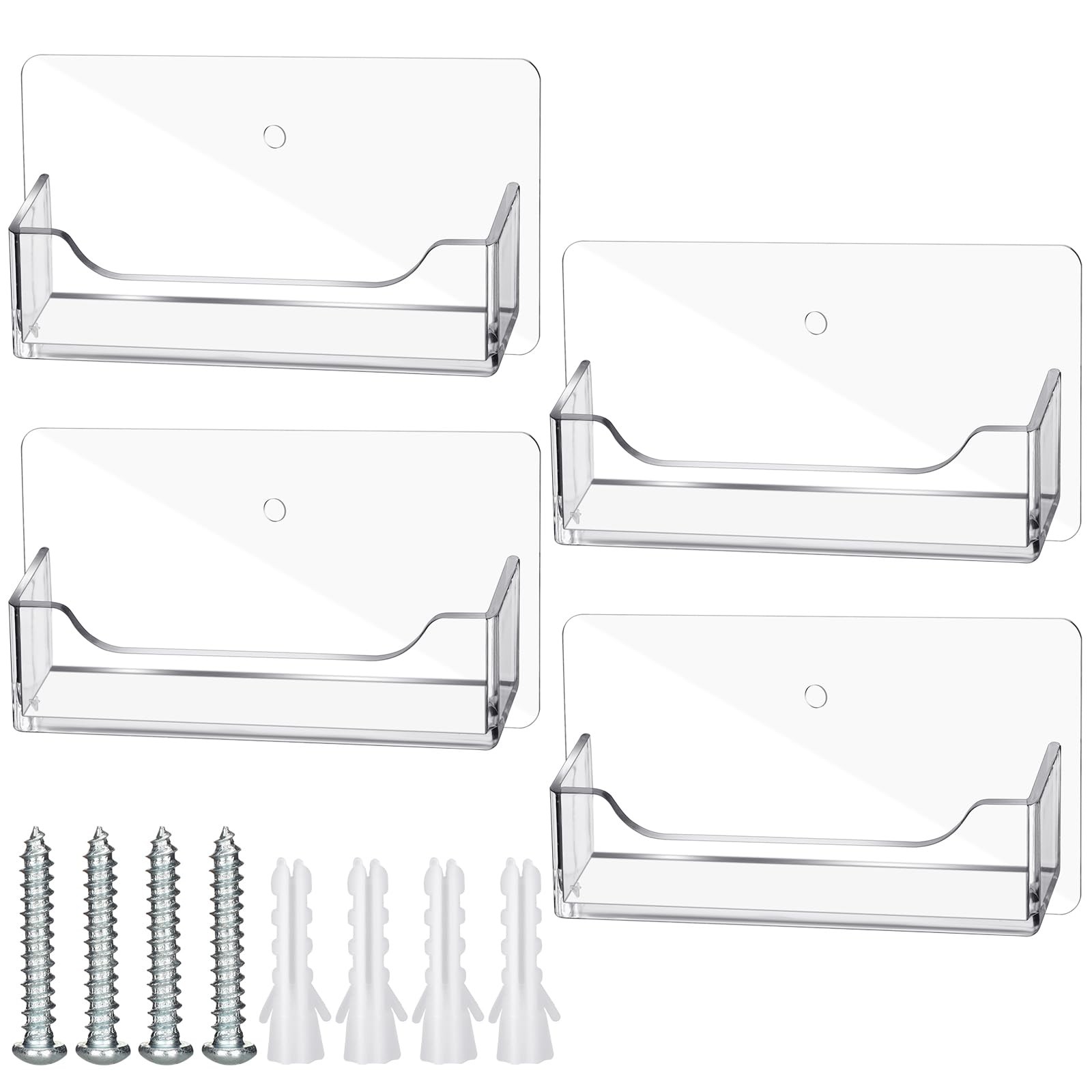 Wesiti 4 Pcs Individual Acrylic Business Card Holders, Wall & Desk Display Wesiti 4 Pcs Individual Acrylic Business Card Holders, Wall & Desk Display