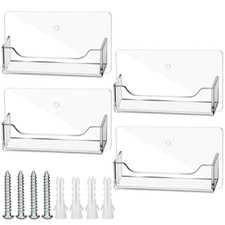 Wesiti 4 Pcs Individual Acrylic Business Card Holders, Wall & Desk Display picture