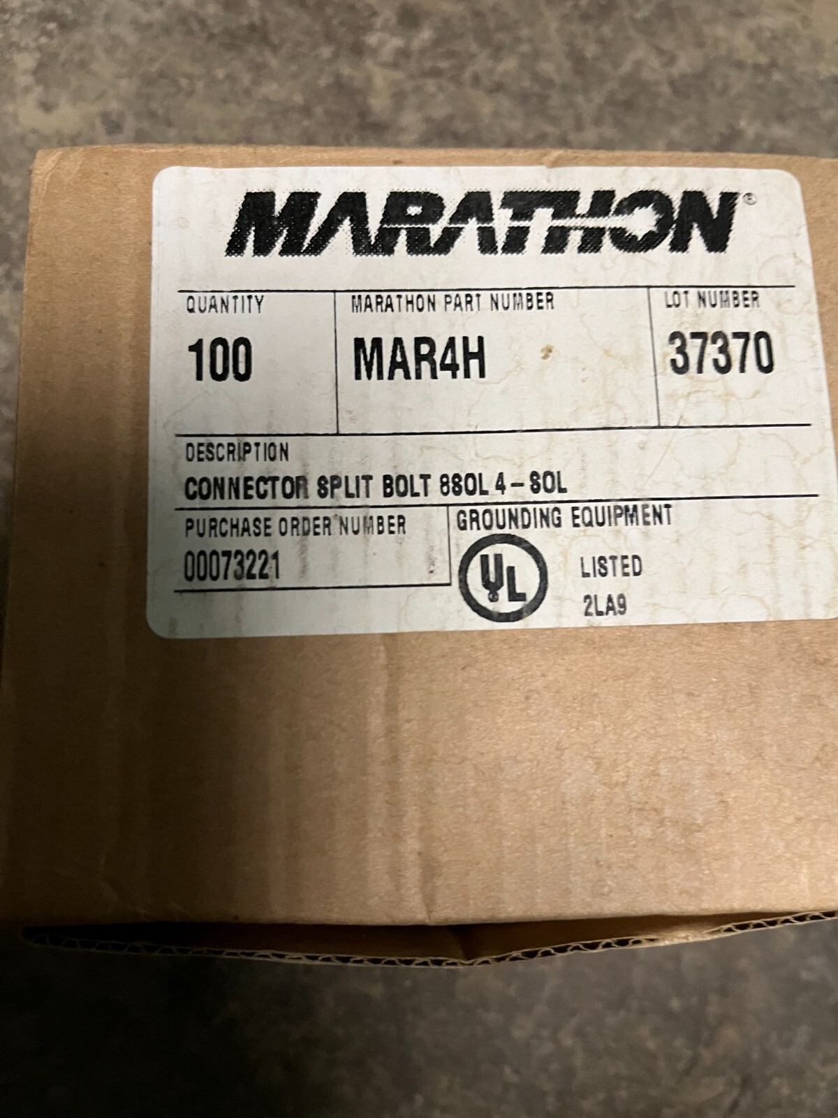Split Bolt Connector Marathon 8SOL - 4SOL p/n MAR4H UL Listed  100 pcs/Box