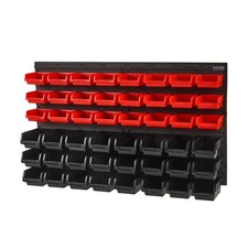 VEVOR Wall Mounted Storage Bins Small Parts Organizer Garage Tool Rack 48 Bins picture