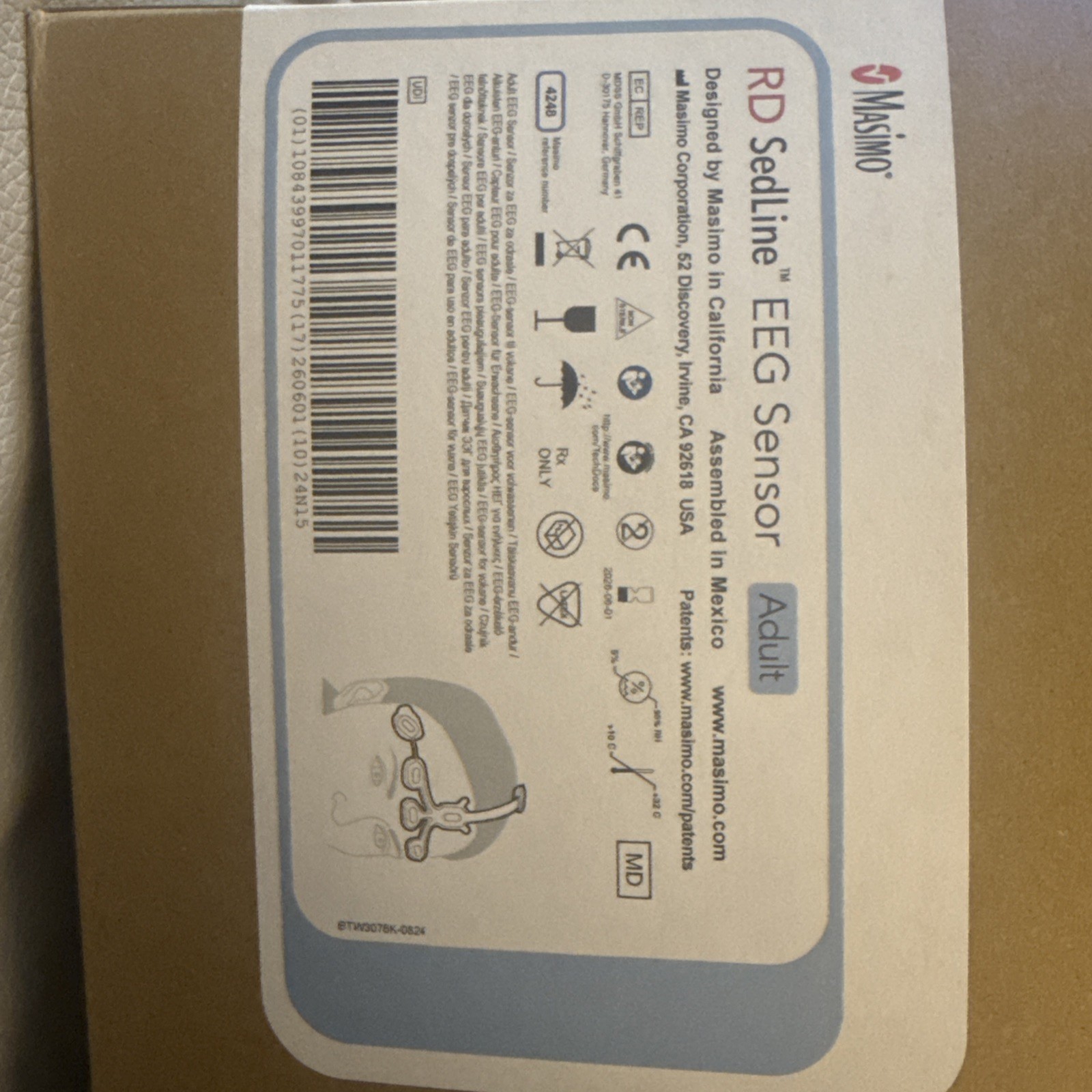 MASIMO 4248 Sedline EEG Sensor Expiration 2026 Lots Of 10 X 1 Price MASIMO 4248 Sedline EEG Sensor Expiration 2026 Lots Of 10 X 1 Price