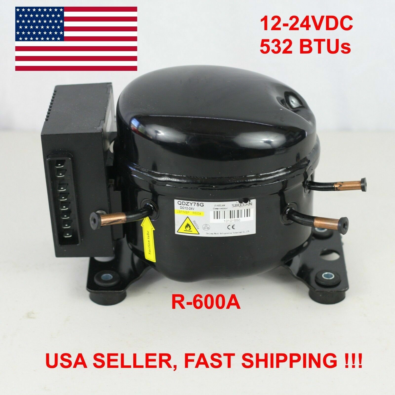 12V 24V DC Refrigeration Compressor Fridge Freezer Mobile Solar QDZY75G R600a 12V 24V DC Refrigeration Compressor Fridge Freezer Mobile Solar QDZY75G R600a