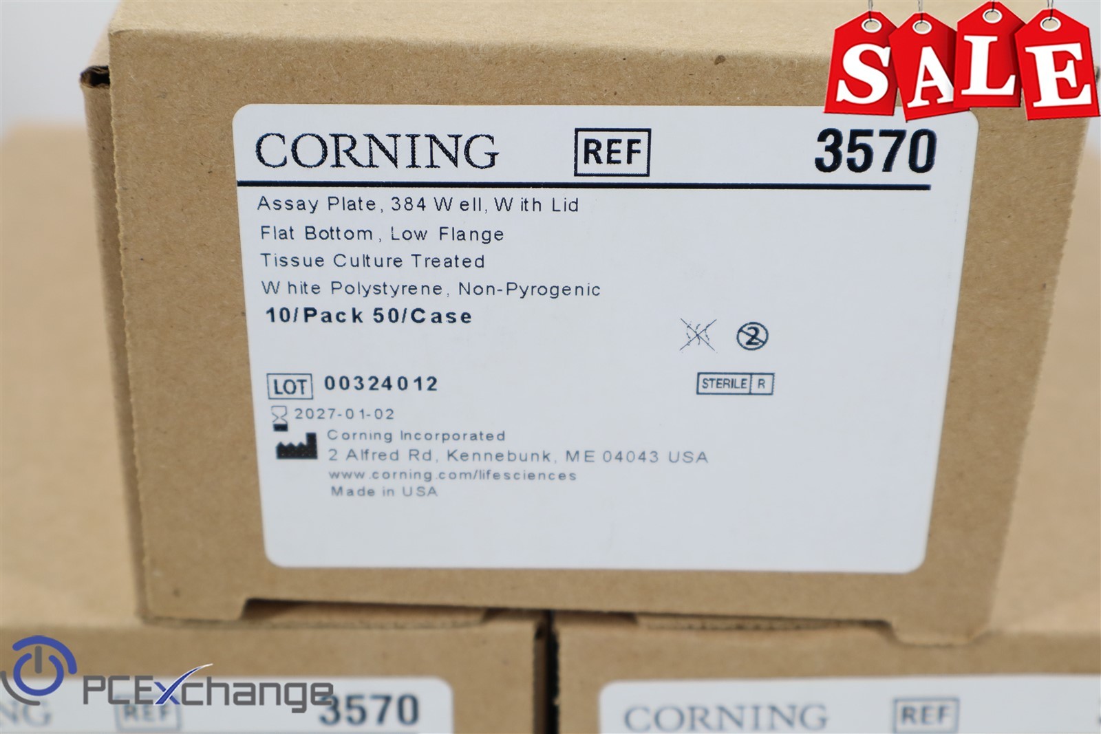 CORNING 384 Well Assay Plate W/ Lid Flat Bottom STERILE 3570 lot of 5 (50/case) CORNING 384 Well Assay Plate W/ Lid Flat Bottom STERILE 3570 lot of 5 (50/case)