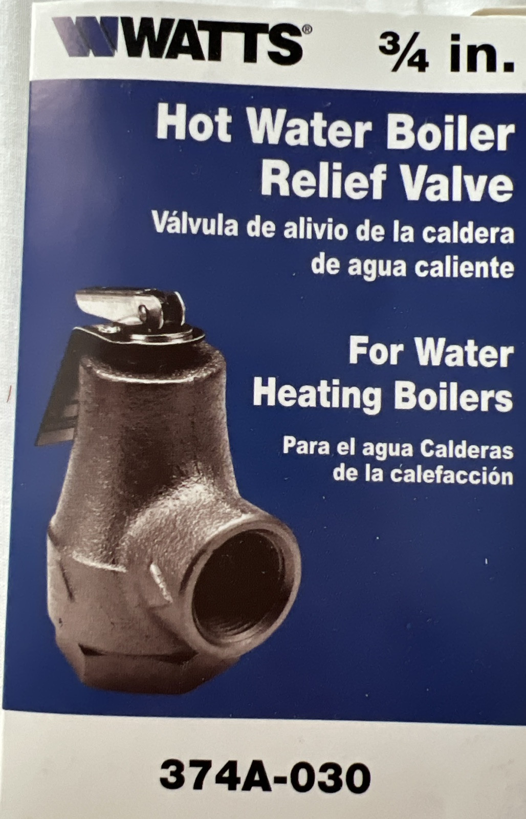 Watts Brass & Tubular 374A Boiler Relief Valve - Brass Watts Brass & Tubular 374A Boiler Relief Valve - Brass
