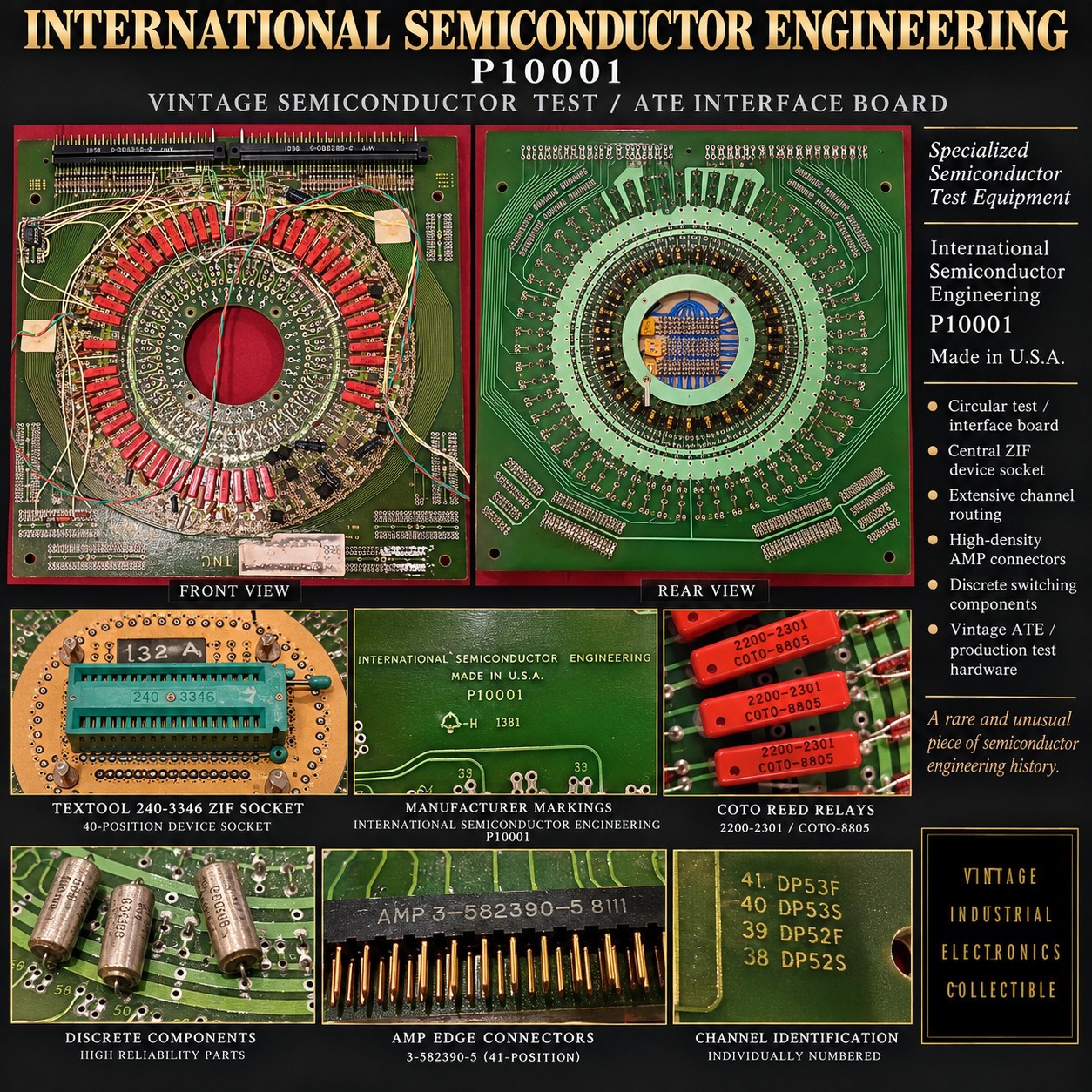 International Semiconductor Engineering P10001 Vintage Semiconductor ATE Test Bo