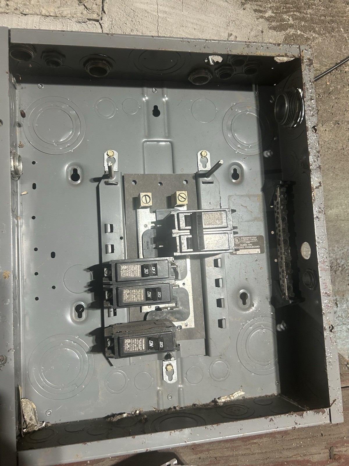 Vintage Challenger Breaker Panel w/ 20A & 30A Breakers – Contractor Closeout
