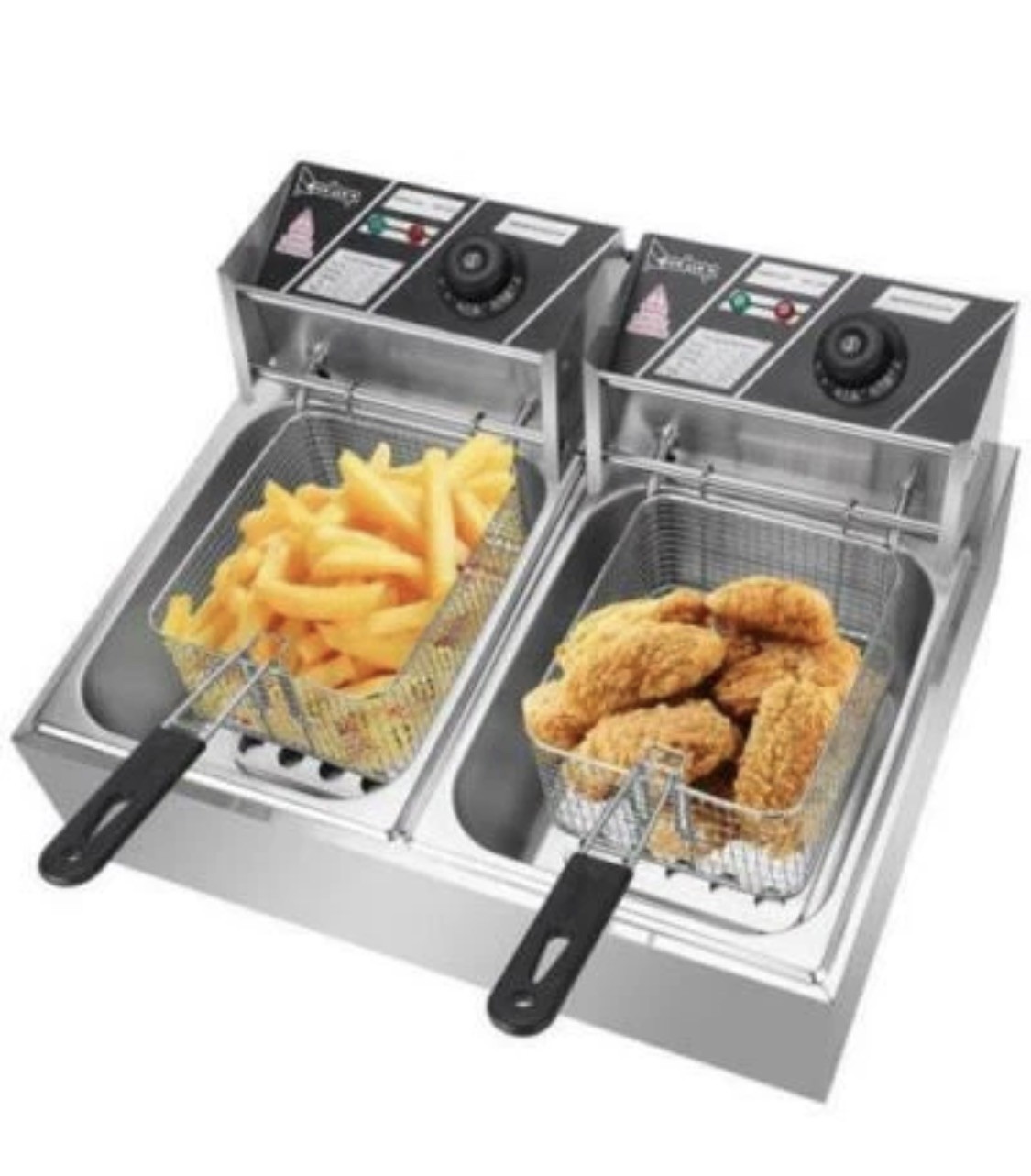 NIB ROVSUN EH82 110V 60HZ Dual Deep Fryer w/baskets 110V NIB ROVSUN EH82 110V 60HZ Dual Deep Fryer w/baskets 110V