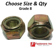 Grade 8 Nylon Insert Lock Nuts Nylock Yellow Zinc Plate (Choose Size & Quantity) picture