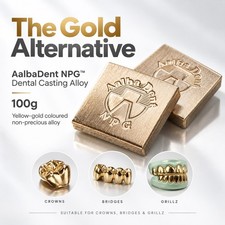 AalbaDent NPG Dental Casting Alloy 100g – Dental Yellow-Gold Crown & Bridge picture