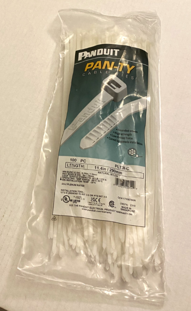 3 Pk (300) Panduit PAN-TY Cable Ties PLT31-C 11.4 3 Pk (300) Panduit PAN-TY Cable Ties PLT31-C 11.4