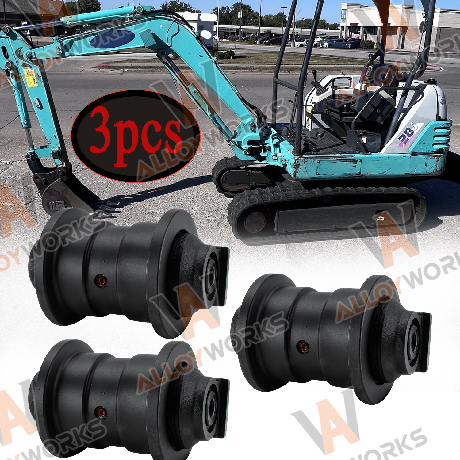 3pcs Heavy Duty Track Bottom Roller Fits IHI IHI28J Mini Excavator Undercarriage 3pcs Heavy Duty Track Bottom Roller Fits IHI IHI28J Mini Excavator Undercarriage