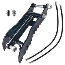 For 0.8-1.5 Ton Mini Excavator Hydraulic Thumb Clip Single Hole w/M14 Hoses picture