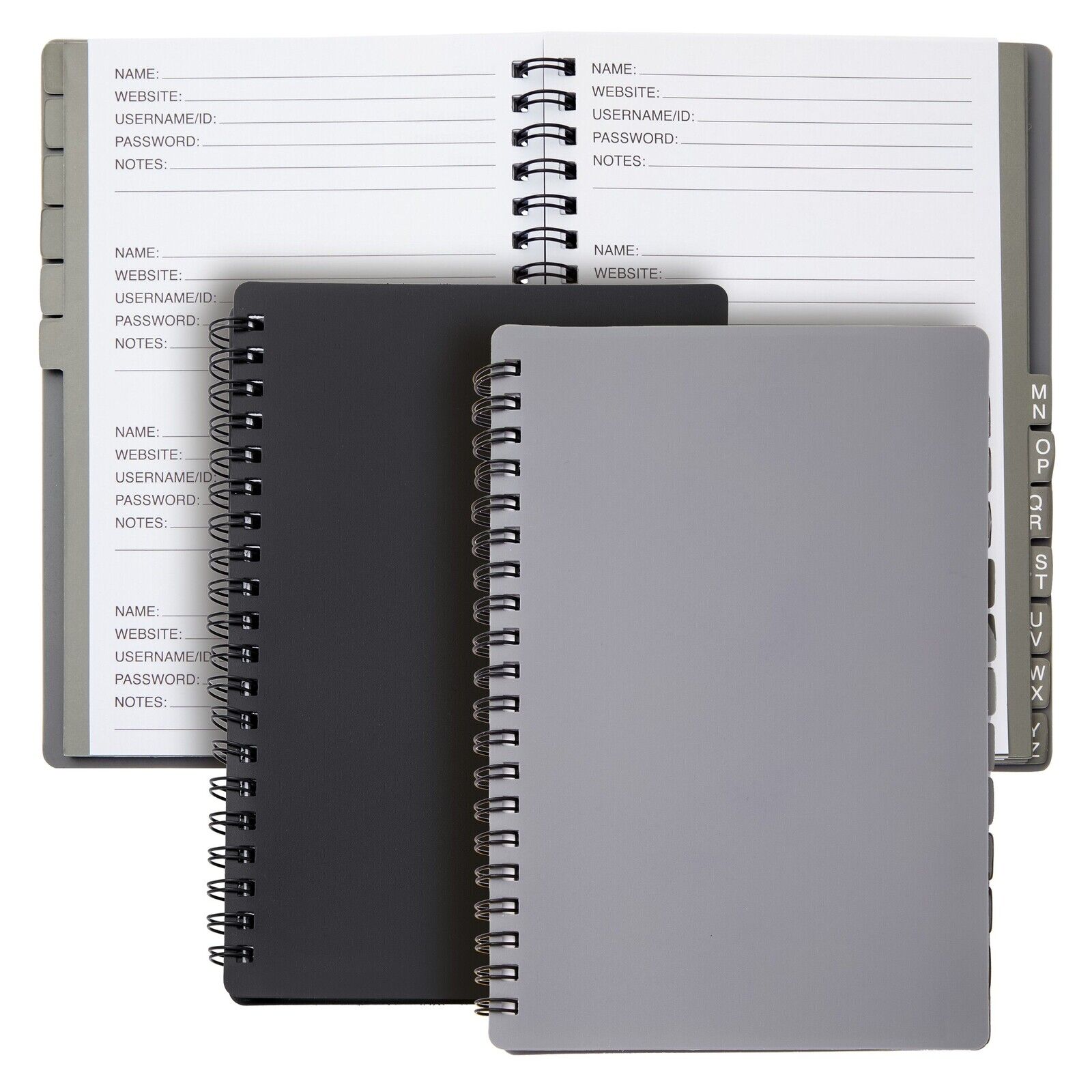 Set of 2 Spiral Internet Password book, Keeper Manager Notebook, 80 Pages