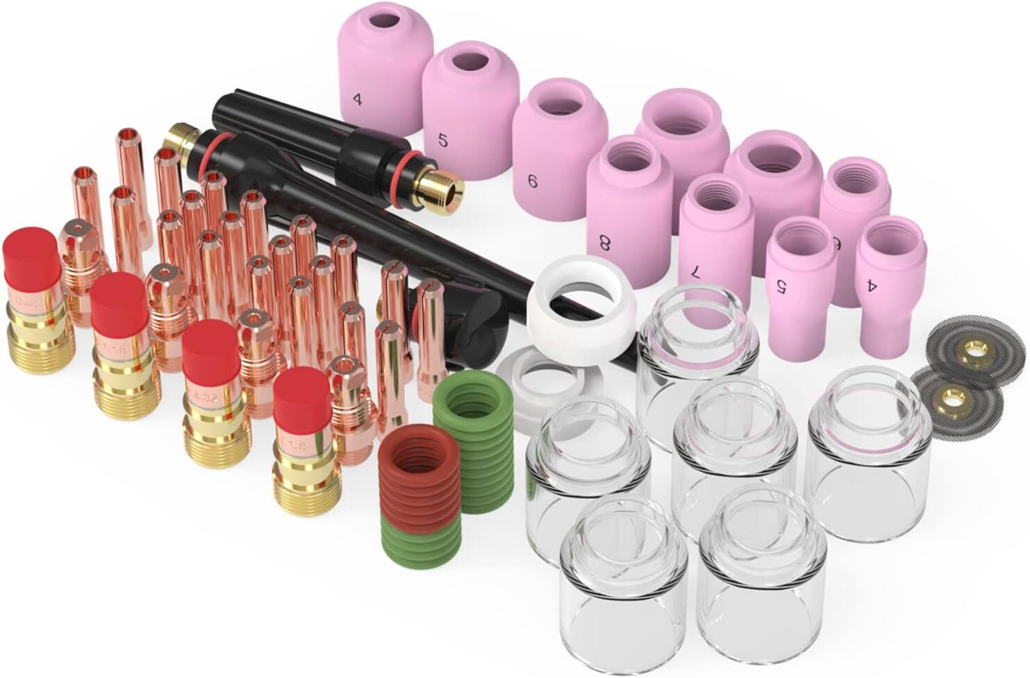 71pcs TIG Welding Torch Stubby Gas Lens #12 Pyrex Glass Cup Kit For WP-17/18/26 71pcs TIG Welding Torch Stubby Gas Lens #12 Pyrex Glass Cup Kit For WP-17/18/26