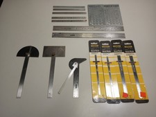 Vintage Machinist Tool Lot Starrett Gaebel General Rules Protractors NOS USA picture
