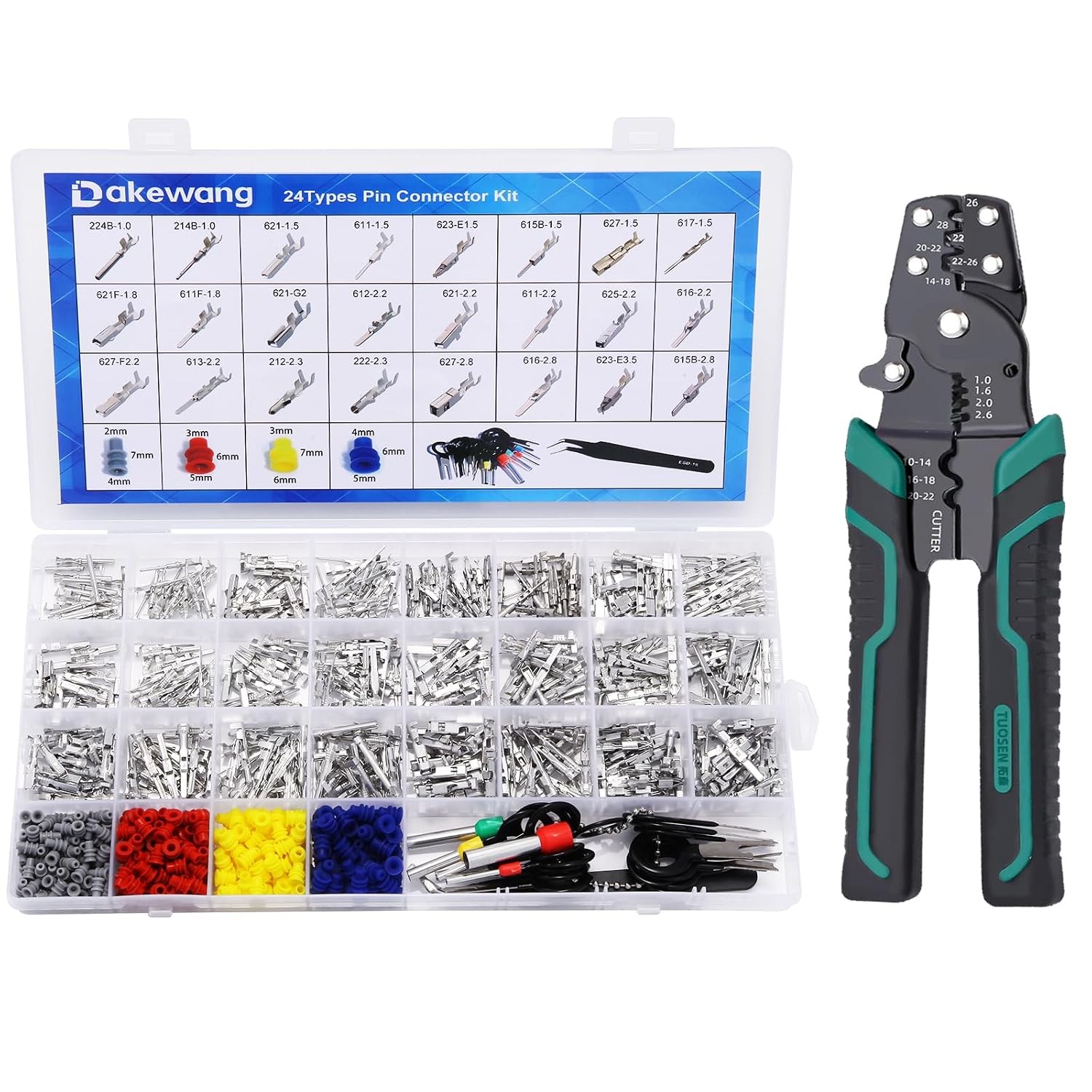 900Pcs Connector Kit, Pin Connectors, Terminal Pins, Crimping Tool 900Pcs Connector Kit, Pin Connectors, Terminal Pins, Crimping Tool