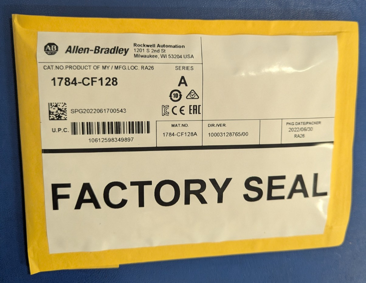 NEW Allen-Bradley 1784-CF128 Ser A Industrial CompactFlash Card 128MB RevE01 NEW Allen-Bradley 1784-CF128 Ser A Industrial CompactFlash Card 128MB RevE01