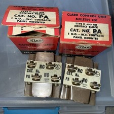 2 New CLARK Type H & HO Contact Block PA 1NO 1NC Heavy Duty New Old Stock picture