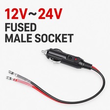 Replacement 12V Cigarette Lighter Male Plug, Anti-Slip Spring, 15A Fuse picture