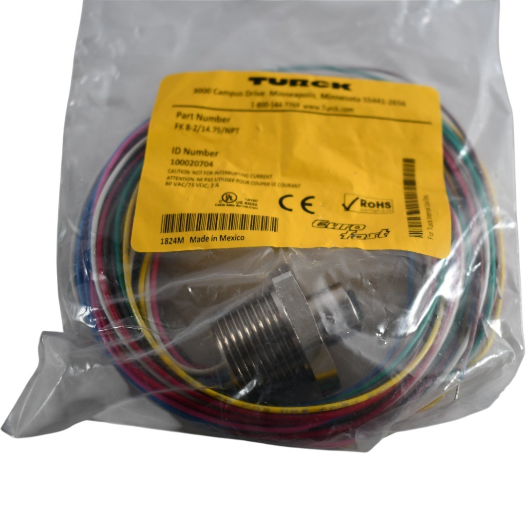 NEW Turck FK 8-2/14.75/NPT Eurofast Receptacle 100020704 Female M12 8 Pole Condu NEW Turck FK 8-2/14.75/NPT Eurofast Receptacle 100020704 Female M12 8 Pole Condu