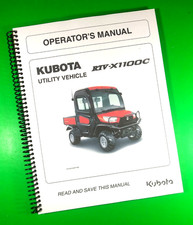 Owners Manual for Kubota Utility Vehicle RTV-X1100C 124 Pages W/Clear Covers picture