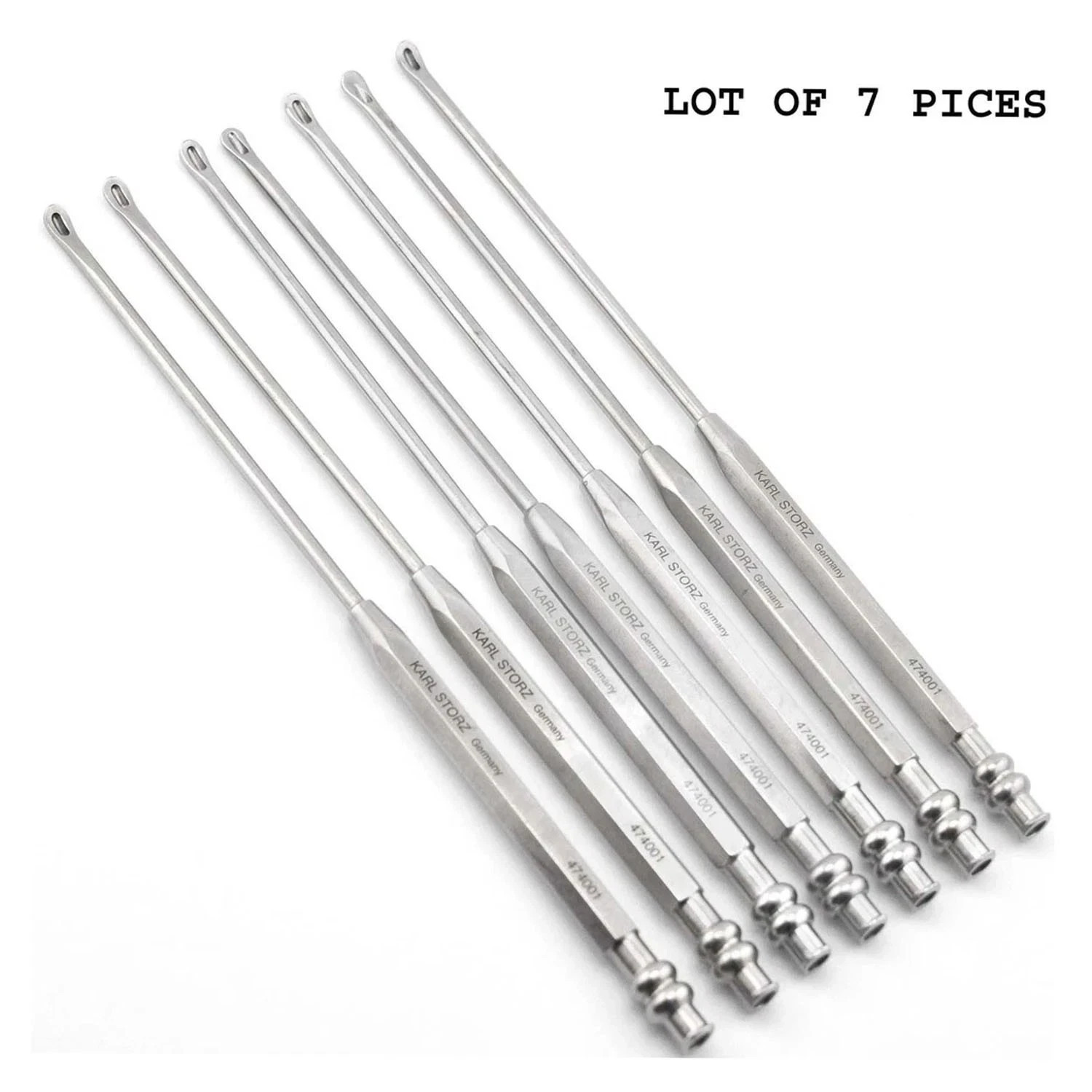 KARL STORZ 474001 Freer Suction LOT OF 7 Elevator With Stylet & Luer Lock 19 cm KARL STORZ 474001 Freer Suction LOT OF 7 Elevator With Stylet & Luer Lock 19 cm
