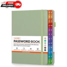 Password Keeper Book for Computer Website Login Alphabetical Tabs Sage Green picture